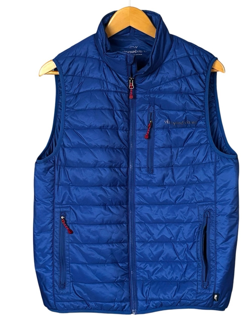 Vineyard Vines Blue Puffer Vest - Men's Small, (GUC with pocket flaw)